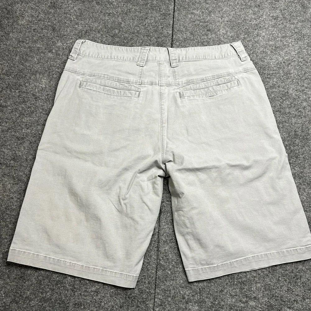 Horny Toad Casual Shorts Men's 34 Gray Ripstop Organic Cotton Stretch Blend‎